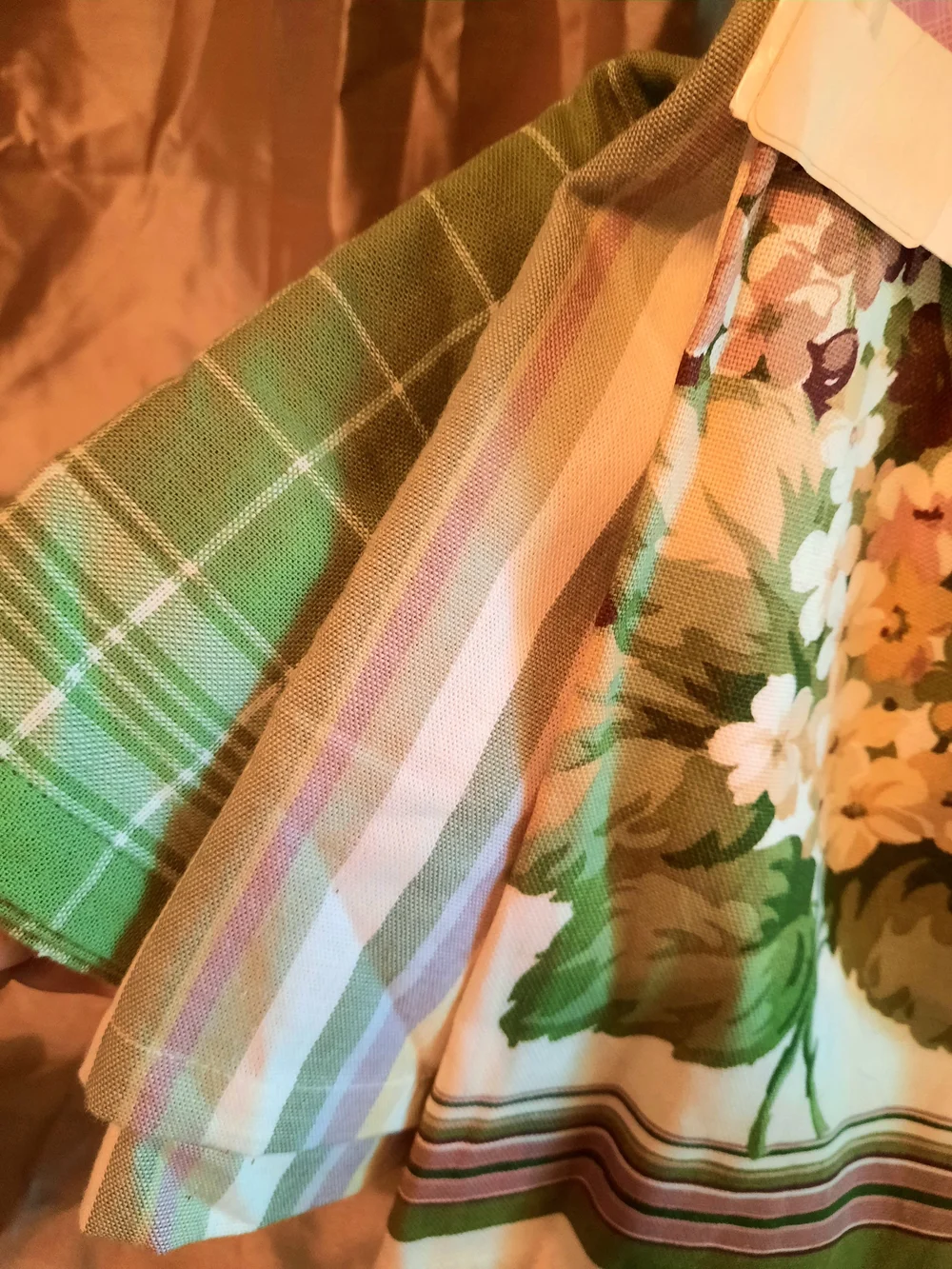 Beautiful Floral Kitchen Towel in lovely Lilac, dusty Pink, Green, & Cream